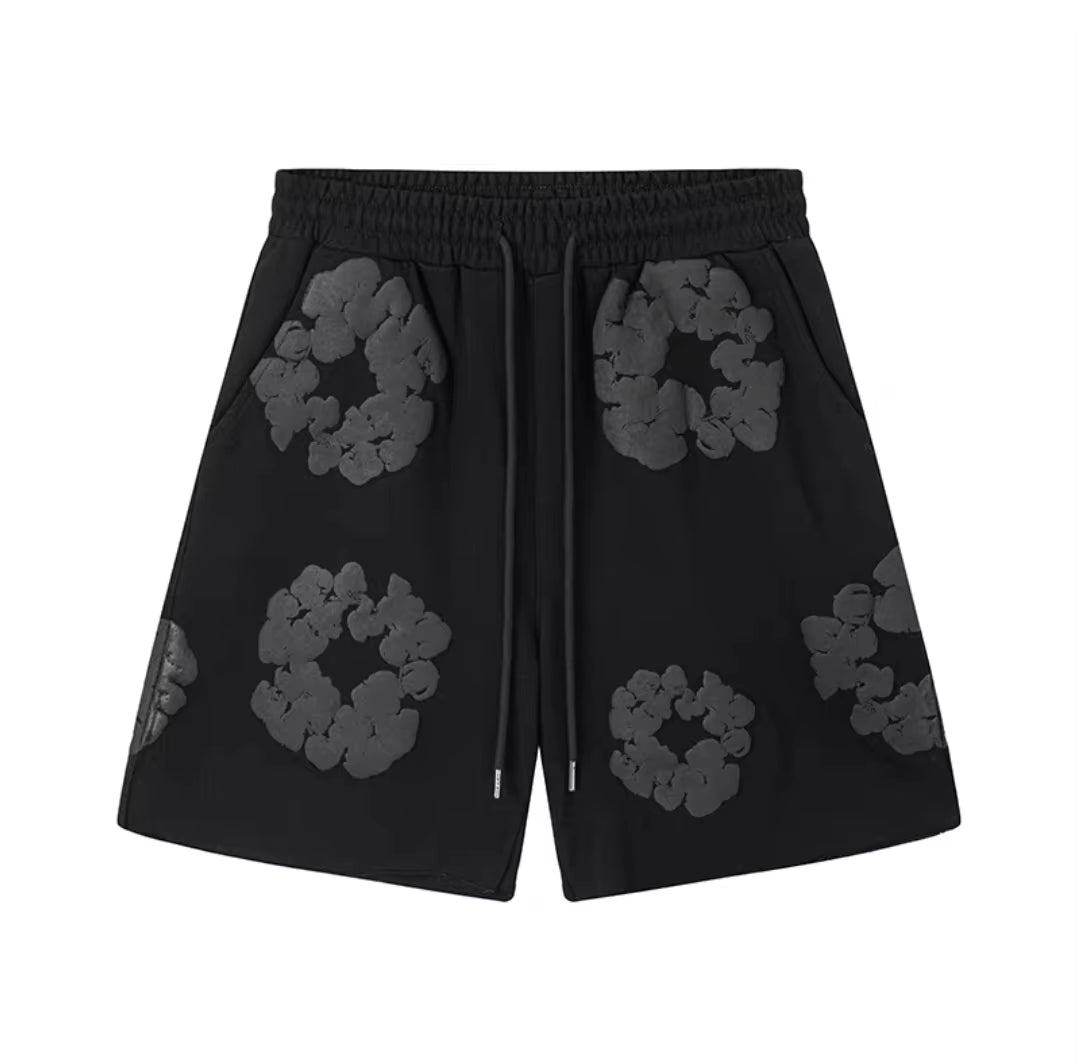 Men'S High Street Hip Hop Printed Jersey Short Sleeve T-Shirt Camouflage Pattern Pure Cotton Sweatshirt Pants Set Sports Leisure