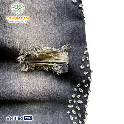 OEM Custom Men'S Vintage Sun Fade Stone Washed Baggy Jeans Pants Wide Leg Stacked Designer Dark Wash Men'S Denim Trousers Hommes
