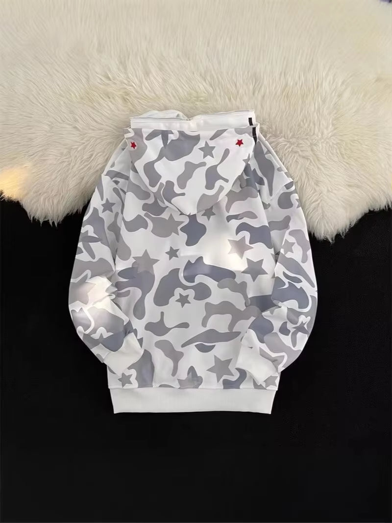  High Quality Bapes Letter Shark Pullover Hoodie 100% Cotton Fleece Breathable Casual Streetwear Unisex