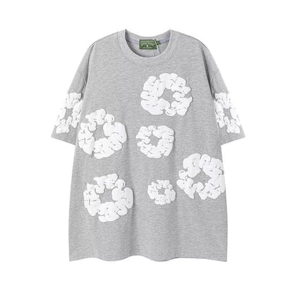 Men'S High Street Hip Hop Printed Jersey Short Sleeve T-Shirt Camouflage Pattern Pure Cotton Sweatshirt Pants Set Sports Leisure