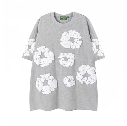 Men'S High Street Hip Hop Printed Jersey Short Sleeve T-Shirt Camouflage Pattern Pure Cotton Sweatshirt Pants Set Sports Leisure