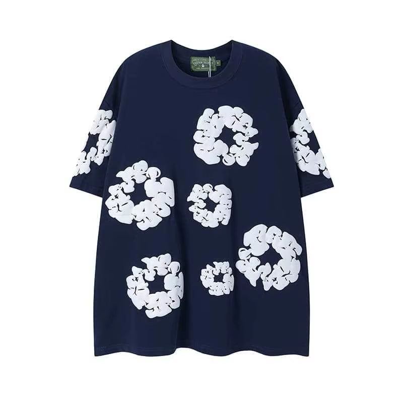 Men'S High Street Hip Hop Printed Jersey Short Sleeve T-Shirt Camouflage Pattern Pure Cotton Sweatshirt Pants Set Sports Leisure