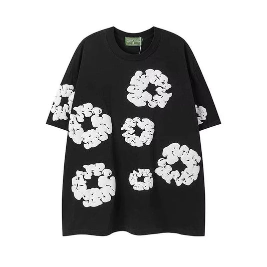 Men'S High Street Hip Hop Printed Jersey Short Sleeve T-Shirt Camouflage Pattern Pure Cotton Sweatshirt Pants Set Sports Leisure