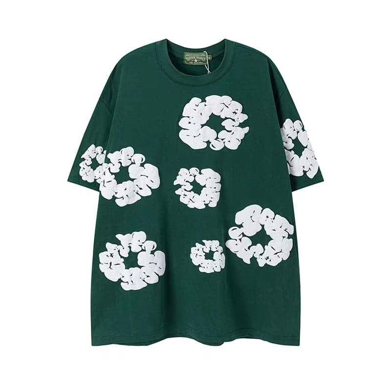 Men'S High Street Hip Hop Printed Jersey Short Sleeve T-Shirt Camouflage Pattern Pure Cotton Sweatshirt Pants Set Sports Leisure