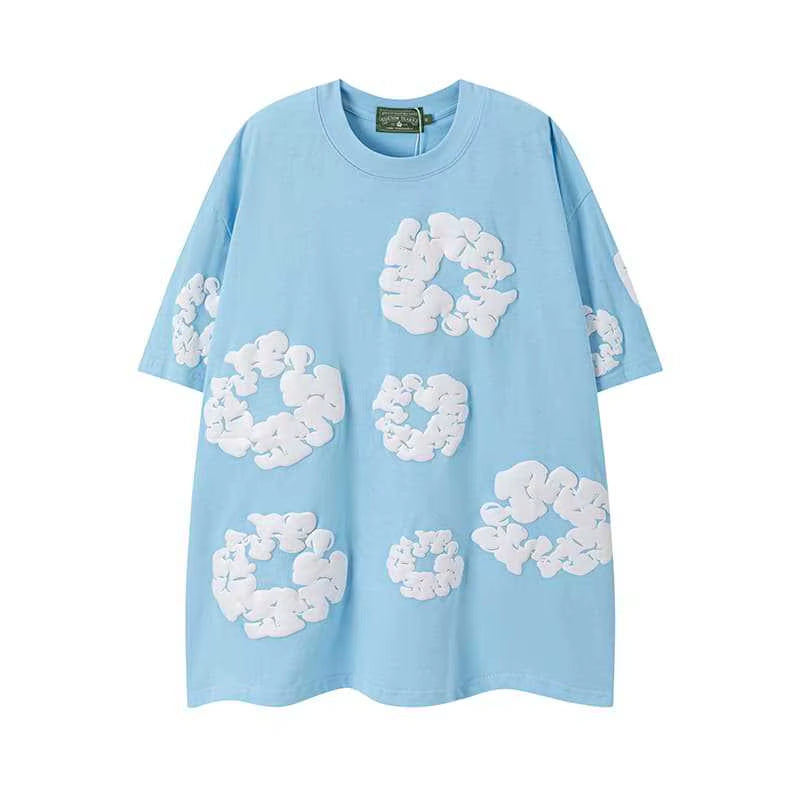 Men'S High Street Hip Hop Printed Jersey Short Sleeve T-Shirt Camouflage Pattern Pure Cotton Sweatshirt Pants Set Sports Leisure
